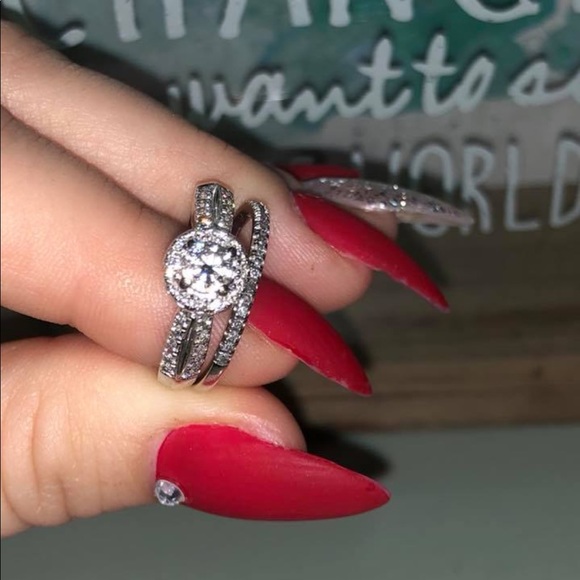 14k white gold .75caret diamond 💍 wedding set